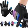 BEACE Cycling Bike Biking Gloves for Women(Colorful Night Glow) with Touch Screen-Full Finger Workout Road Mountain Bike Gloves Anti-Slip Silicone Palm view 1