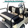 10L0L Golf Cart Front + Rear Seat Cover Set for EZGO TXT RXV 4 Passenger Models Bench Seat Covers Kit Breathable Washable Polyester Mesh Cloth (S+XS) view 3