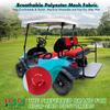 10L0L Golf Cart Front and Rear Seat Cover Set for Club Car DS/Precedent/Onward/Tempo & Yamaha G29 /Drive 2,Stylish 4 Passenger Front Back Seat Covers,Breathable Washable Polyester Mesh (Black/Red) view 2