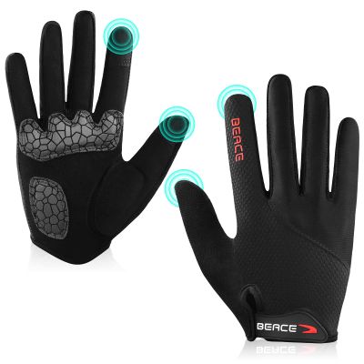 BEACE Cycling Gloves Bike Gloves Biking Gloves for Women(Colorful Night Glow) with Touch Screen-Workout Gloves Full Finger Road Gloves Mountain Bike Gloves Anti-Slip Silicone Palm
