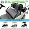 10L0L Golf Cart Front and Rear Seat Cover Set for EZGO TXT RXV 4 Passenger Models Bench Seat Covers Kit Breathable Washable Polyester Mesh Cloth Gray Black Beige Red (S+XS) view 2