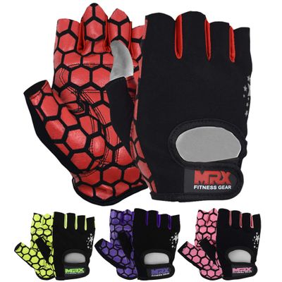 MRX Adjustable Weight Lifting Gloves Fingerless Gloves for Women, Reinforced Palm and Secure Closure, Leather Hand Protection Gear for Gym, Training and Exercise