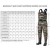 BASSDASH Bare Camo Neoprene Chest Fishing Hunting Waders for Men with 600 Grams Insulated Rubber Bootfoot view 2