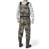 BASSDASH Bare Camo Neoprene Chest Fishing Hunting Waders for Men with 600 Grams Insulated Rubber Bootfoot view 3