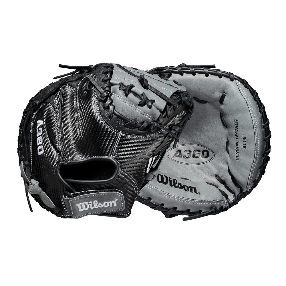Wilson 2021 A360 CM315 31.5" Baseball Catcher's Mitt - Black/Grey, Right Hand Throw
