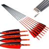 Pinals Archery Traditional Arrows 300 400 500 600 Spine Turkey Feather 32 Inch Carbon Shafts for Recurve Bow Longbow Hunting Targets 12PCS Spine 400 view 1