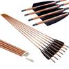 Pinals Archery Traditional Arrows 300 400 500 600 Spine Turkey Feather 30 32 Inch Carbon Shafts for Recurve Longbow Compound Bows Hunting Targets 12PCS 500 view 4