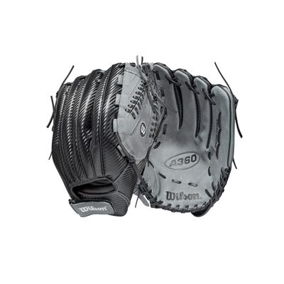Wilson 2021 A360 SP13 13" Slowpitch Softball Glove - Right Hand Throw, Black/Grey