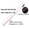 Pinals Archery Traditional Arrows 300 400 500 600 Spine Turkey Feather 30 32 Inch Carbon Shafts for Recurve Longbow Compound Bows Hunting Targets 12PCS 400 view 2