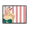 Pop Vintage Female Swimsuit Bold Red Stripes view 1