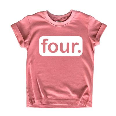 Unordinary Toddler 4th Birthday Girl Outfit Shirt Girls 4 Year Old Fourth Four Years Happy Bday Shirts (White on Mauve, 5 Years)