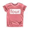 Unordinary Toddler 4th Birthday Girl Outfit Shirt Girls 4 Year Old Fourth Four Years Happy Bday Shirts (White on Mauve, 5 Years) view 1