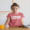 Unordinary Toddler 4th Birthday Girl Outfit Shirt Girls 4 Year Old Fourth Four Years Happy Bday Shirts (White on Mauve, 5 Years) view 3