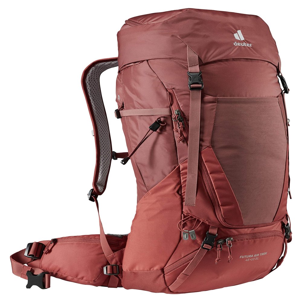 Deuter Women's Futura Air Trek 45 + 10 SL Backpack, Redwood-Lava, 55 L