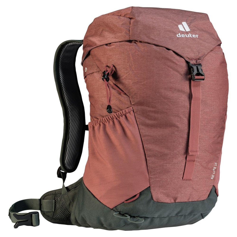 Deuter AC Lite 16 | Hiking Backpack with Lightweight Steel Frame and Ergonomical Straps | Hydration Compatible, Ventilated Back and Rain Cover for Day - Redwood-Ivy