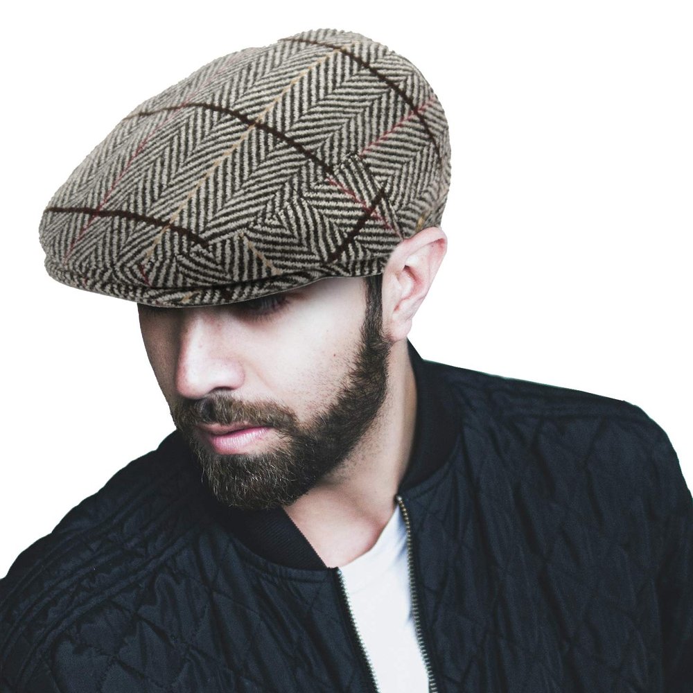Men's Premium 100% Wool Classic Ivy Newsboy Collection Hat (Large, IV5002LT Gray)