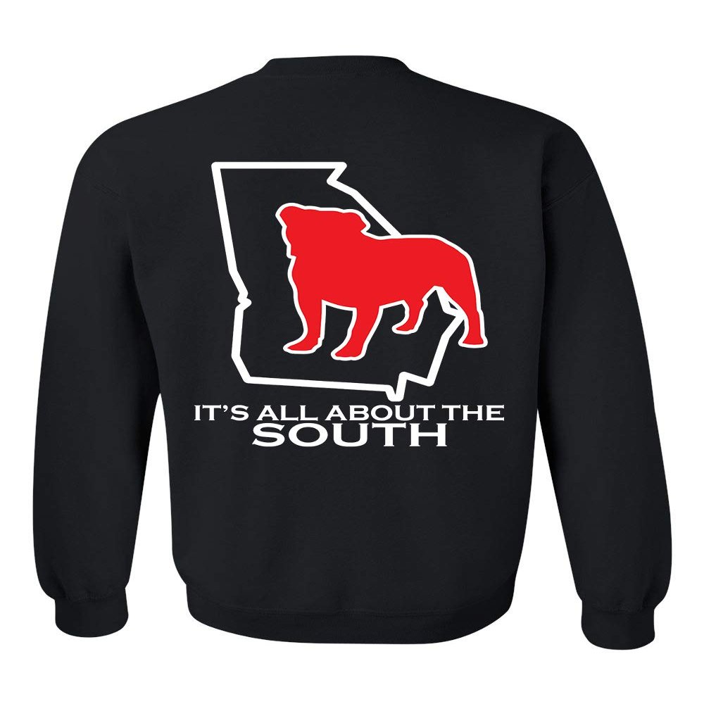 It's All About The South Georgia Football State Outline Unisex Crewneck Sweatshirt-Black-large
