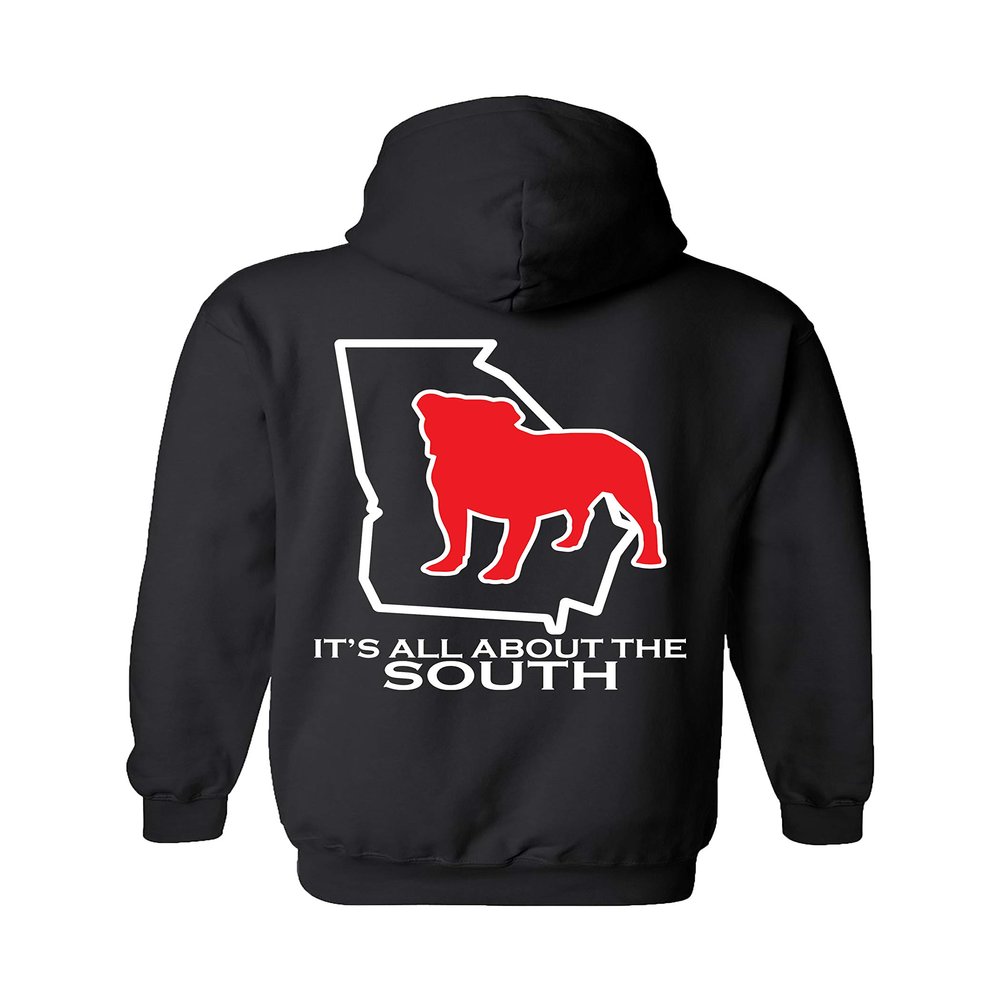 It's All About The South Georgia Football State Outline Unisex Hoodie-Black-large