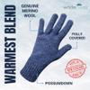 whitepeak Genuine Merino Wool and Possumdown Blended Gloves | UNISEX | Comfy, Light, and Quick-Drying (Blue, Medium) view 2