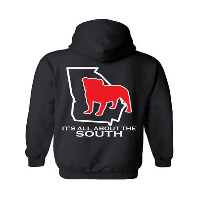 It's All About The South Georgia Football State Outline Unisex Hoodie-Black-xl