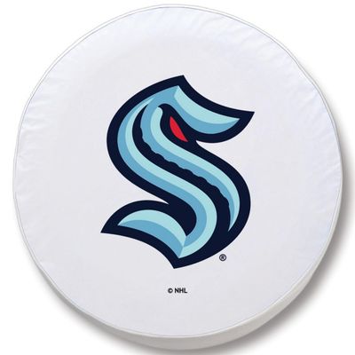 Seattle Kraken Tire Cover - Size J - (27"x8") on White Vinyl