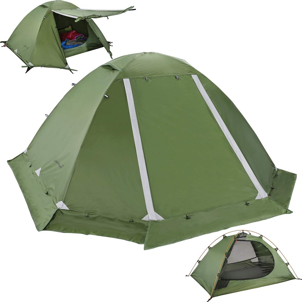 Clostnature Lightweight Backpacking Tent - 2 Person 4 Season Ultralight Waterproof Camping Tent, Large Size Easy Setup Tent for Winter, Cold Weather, Family, Outdoor, Hiking and Mountaineering