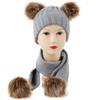 ZUOCHEN Toddler Winter Hat Scarf Set Pom Pom Beanie Bobble Hat Beanie Hat (Beige) view 3