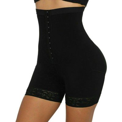 Women High Waist Body Shaper Butt Lifter Firm Control thigh slimmer Shapewear Boyshorts material mesh (Black, X-Large)
