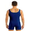 QinCiao Men's Adult Spandex Short Tank Leotard Bodysuit Sports Workout Biketard Navy Blue XX-Large view 4