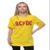 AC/DC Kids T Shirt Classic Band Logo Official Yellow (Ages 3-14 Yrs) Size Large (9/10 Yrs)