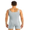 QinCiao Men's Adult Spandex Short Tank Leotard Bodysuit Sports Workout Biketard Silver-Gray XX-Large view 4