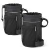 MIZATTO Bike Cup Holder - 2 Pack Water Bottle for Universal Holders Bike, Boat, UTV/ATV, Scooter, Wheelchair etc Cage with Net Pocket and Cord Lock (Black) view 1