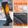 Merino Wool Ski Socks for Cold Weather, Snowboarding, Snow, Winter - Thermal Knee-High Warm Socks for Hunting, Outdoor Sports (3 Pairs, Black/Grey, Medium) view 4