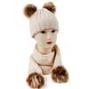 ZUOCHEN Toddler Winter Hat Scarf Set Pom Pom Beanie Bobble Hat Beanie Hat (Pink) view 2