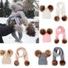 ZUOCHEN Toddler Winter Hat Scarf Set Pom Pom Beanie Bobble Hat Beanie Hat (Pink) view 3