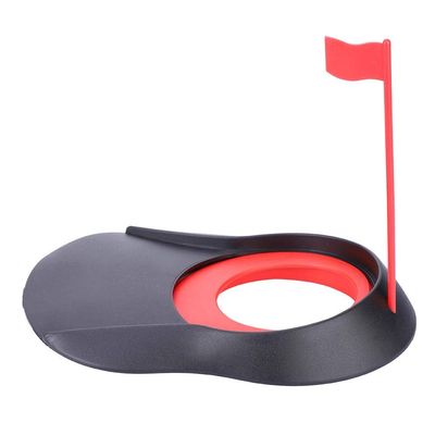 Demeras Putting Cup , Plastic Putting Practice Aids with Adjustable Hole and White Flag Fit for Indoor Outdoor (B Mode Red)