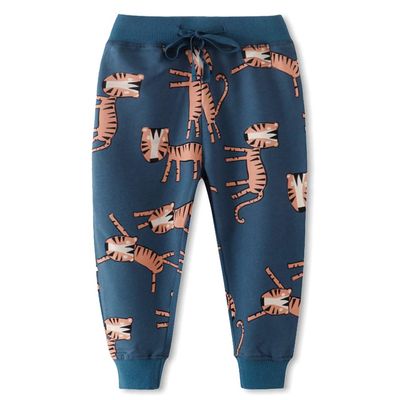 ACESTAR Toddler Boy Cartoon Pattern Cotton Sweatpants Drawstring Elastic Casual Jogger Pants with Pocket for Girl Athletic Pant for KidBlue Tiger,6T