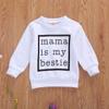 Toddler Baby Girl Boy Mama is My Bestie Letter Print Sweater Long Sleeve Shirts Pullover Sweatshirt Tops (White, 6-12 Months) view 2