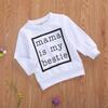 Toddler Baby Girl Boy Mama is My Bestie Letter Print Sweater Long Sleeve Shirts Pullover Sweatshirt Tops (White, 6-12 Months) view 3