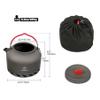 REDCAMP 1.4L Outdoor Camping Kettle with Heat Exchanger, Aluminum Camp Tea Kettle with Carrying Bag, Compact Lightweight Coffee Pot view 2