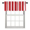 BaoNews Red Christmas White Kitchen Valances Window Curtain, Candy Cane Christmas Stripes Blackout Decoration Small Window Valances Curtains Drapes for Kitchen Bedroom, 52 X 18 Inch view 1