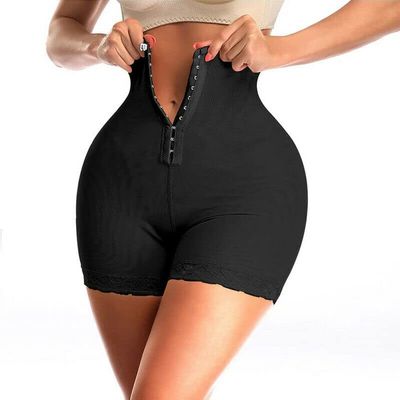 Women High Waist Body Shaper Butt Lifter Firm Control thigh slimmer Shapewear Boyshorts material mesh (Black, 3X-Large)