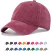 TSSGBL Vintage Cotton Washed Adjustable Baseball Caps Distressed Soft Ball Cap Men Women Unstructured Low Profile Plain Blank Dad Hat Wine Red view 1