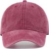 TSSGBL Vintage Cotton Washed Adjustable Baseball Caps Distressed Soft Ball Cap Men Women Unstructured Low Profile Plain Blank Dad Hat Wine Red view 2