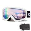 Karsaer Ski Goggles Anti-Fog Snowboard Goggles OTG 100% UV Protection Snow Goggles Bendable Dual-Lenses for Men Women Youth (pink Vlt 60%) view 1