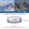 Karsaer Ski Goggles Anti-Fog Snowboard Goggles OTG 100% UV Protection Snow Goggles Bendable Dual-Lenses for Men Women Youth (pink Vlt 60%) view 3