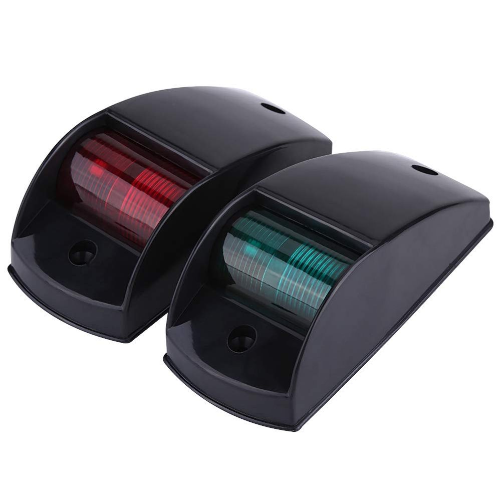 EVGATSAUTO Boat Navigation Lights, Aqua Marine Pair of 12V Red & Green LED Navigation Bulb Lights Lamp for Boats Yacht (Black)