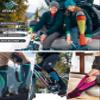 Hylaea Merino Wool Ski Socks, Cold Weather Socks for Snowboarding, Snow, Winter, Hunting, Thermal, Knee high Warm, Outdoor Sports Grey Black 2 Pairs Medium view 2