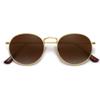 SOJOS Small Round Polarized Sunglasses for Women Men Classic Vintage Retro Shades UV400 SJ1014, Gradient Brown view 2