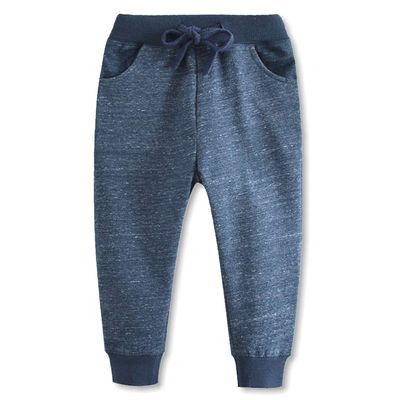 ACESTAR Toddler Boy Cartoon Pattern Cotton Sweatpants Drawstring Elastic Casual Jogger Pants with Pocket for Girl Athletic Pant for KidBlue with White Dots,2T